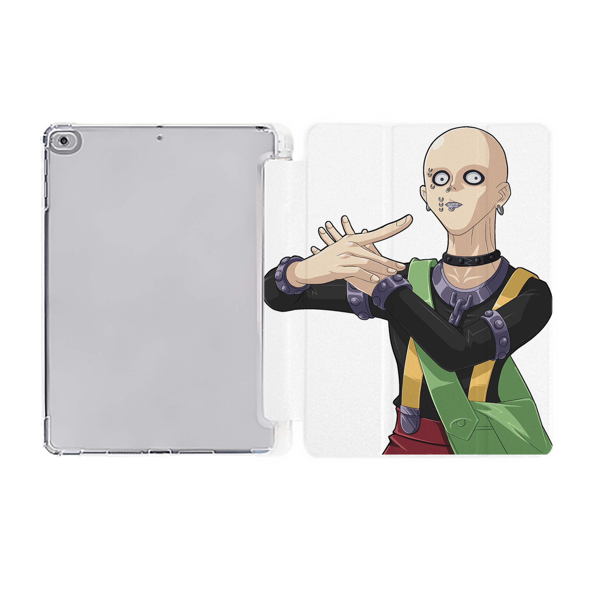 （画像用） 遊☆戯☆王 Yu-Gi-Oh! IPad ケース ペン収納付き 三つ折りスタンド PUレザー×シリコン 対応機種9.5/10.5/10.9インチ